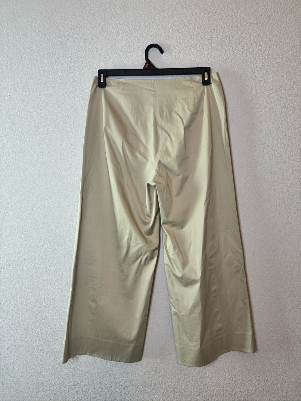 St. John Wide Leg Cotton Blend Khaki Pants Trousers Size 8 - Picture 4 of 13